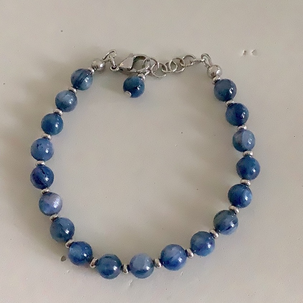 Kyanite Bracelet in Stainless Steel 4mm-7mm choose